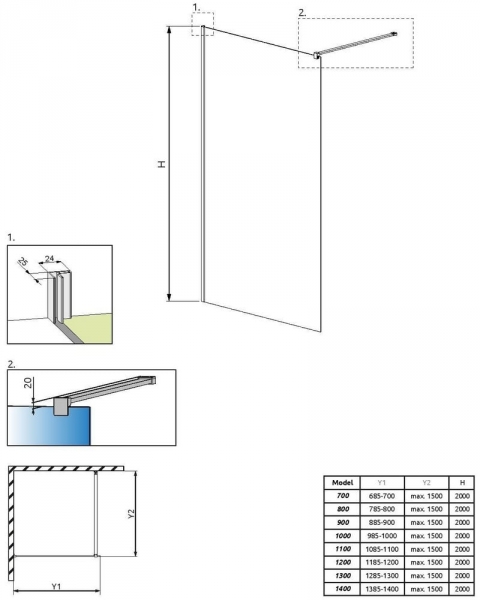 Душевой уголок Radaway Classic Walk-In 390140-01-01