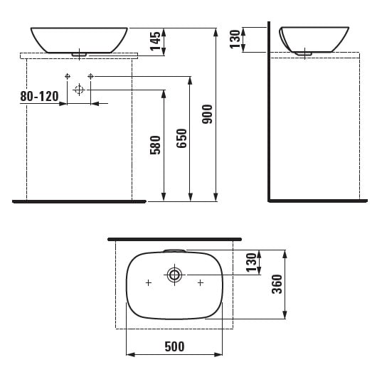Раковина Laufen INO 8.1230.2.000.109.1