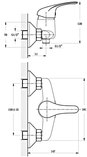 Смеситель для душа RUSH Corsica CO4240-63 Смеситель для душа RUSH Corsica CO4240-63
