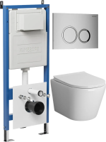 Комплект унитаза с инсталляцией Grossman Galaxy 97.4478SQ.01.110 с клавишей смыва