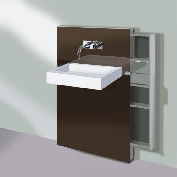 Cантехнический модуль Geberit Monolith для подвесного умывальника, стекло умбра 131.041.SQ.1