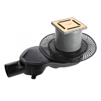 Душевой трап (10х10) Berges Wasserhaus Platz Norma 100х100 092158 золото глнец