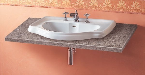 Раковина встраиваемая сверху (62х42,5) Kerasan Retro 103001*3, 3 отверстия под смеситель