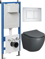 Комплект унитаза с инсталляцией Grossman Classic 97.4455GMS.04.01M с клавишей смыва