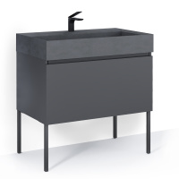 Тумба RAVAL Facet 80 подвесная Антрацит Fac.01.80/P/A/RL