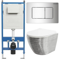 Комплект унитаза с инсталляцией Grossman Classic 97.4455SWS.04.10M с клавишей смыва