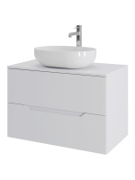 Тумба с раковиной подвесная 80 см, Orange Line Li-80TuwMDF+B05-480W белый