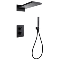 Душевой комплект ABBER Weiss Insel AF8052B скрытого монтажа без излива, термостат, черная матовая