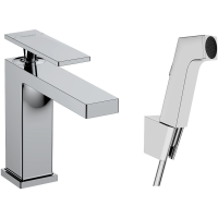 Смеситель для раковины с донным клапаном с гигиеническим душем Hansgrohe Tecturis E 73210000 хром