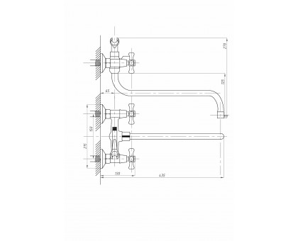 Смеситель для ванны с душем FAUZT FZs-435-07 тип См-ВУДРНШлА