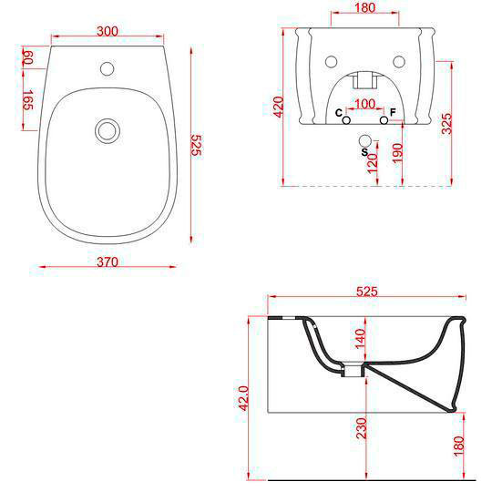 Биде подвесное ArtCeram Azuley AZB001 01;00