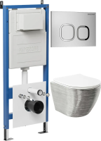 Комплект унитаза с инсталляцией Grossman Cosmo 97.4455SWS.02.110 с клавишей смыва