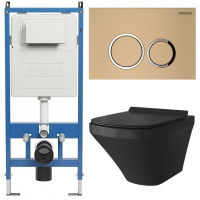 Комплект унитаза с инсталляцией Grossman Galaxy 97.4440BMS.01.310 с клавишей смыва