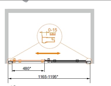 Душевая дверь в проем Cezares PRATICO-BF-1-115-C-Cr