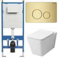 Комплект унитаза с инсталляцией Grossman Galaxy 97.4414S.05.32M с клавишей смыва