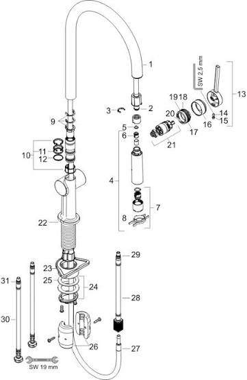 Смеситель для кухни с выдвижным изливом Eco Hansgrohe Talis M54 2jet 72842000 хром