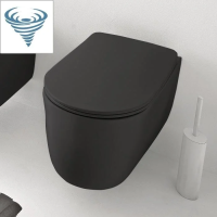 Унитаз подвесной безободковый Tornado Kerasan Nolita 531531 черный матовый, без сиденья