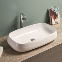 Раковина керамическая накладная (71x41) Art&Max AM-78101 белый