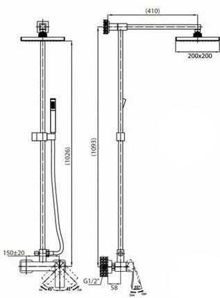 Душевая система Cezares Quattro QUATTRO-C-CD-01-S