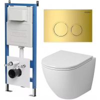 Комплект унитаза с инсталляцией Grossman Galaxy 97.4455S.01.300 с клавишей смыва