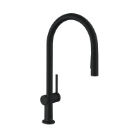 Смеситель для кухни с выдвижным изливом sBox Hansgrohe Talis M54 2jet 72801670 черный матовый