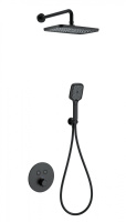 Душевая система с термостатом встраиваемая WONZON & WOGHAND, черный матовый WW-D2017-A-MB