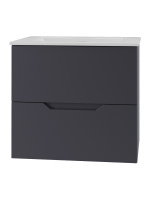 Тумба с раковиной подвесная Orange Line Li-60Tug+Ra  графит матовый