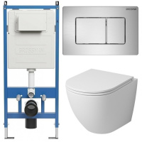 Комплект унитаза с инсталляцией Grossman Classic 97.4455MS.04.12M с клавишей смыва