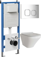 Комплект унитаза с инсталляцией Grossman Cosmo 97.4440S.02.100 с клавишей смыва