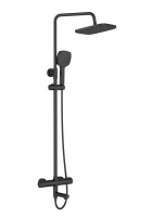 Душевая система Orange Thermo T02S4-911b термостат с изливом, черный матовый