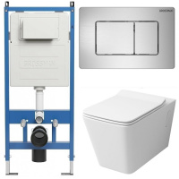 Комплект унитаза с инсталляцией Grossman Galaxy 97.4414S.04.12M с клавишей смыва