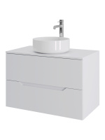 Тумба с раковиной подвесная 80 см, Orange Line Li-80TuwMDF+B09-360W белый