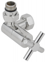 Вентиль 3D левый Сунержа (крест) G 1/2" НР х G 3/4" НГ Шампань 020-1410-1234