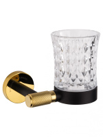 Стакан для зубных щеток с держателем WONZON & WOGHAND MAJESTIC, черный/золото WW-9221