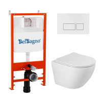Комплект унитаза с инсталляцией BelBagno BB046CHR/SC/BB026/BB042BL