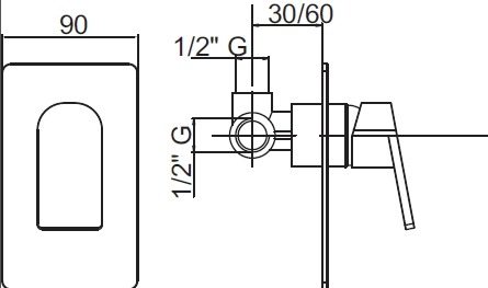 Смеситель для душа Cezares Trend TREND-DIM-01-Cr