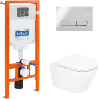 Комплект унитаза с инсталляцией BelBagno BB8001CHR/SC/BB002-80/BB005-PR-CHROME