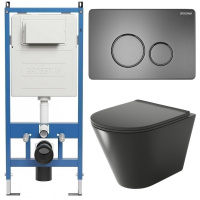 Комплект унитаза с инсталляцией Grossman Style 97.4477BMS.05.42M с клавишей смыва