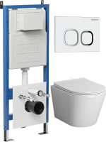 Комплект унитаза с инсталляцией Grossman Cosmo 97.4478SQ.02.000 с клавишей смыва