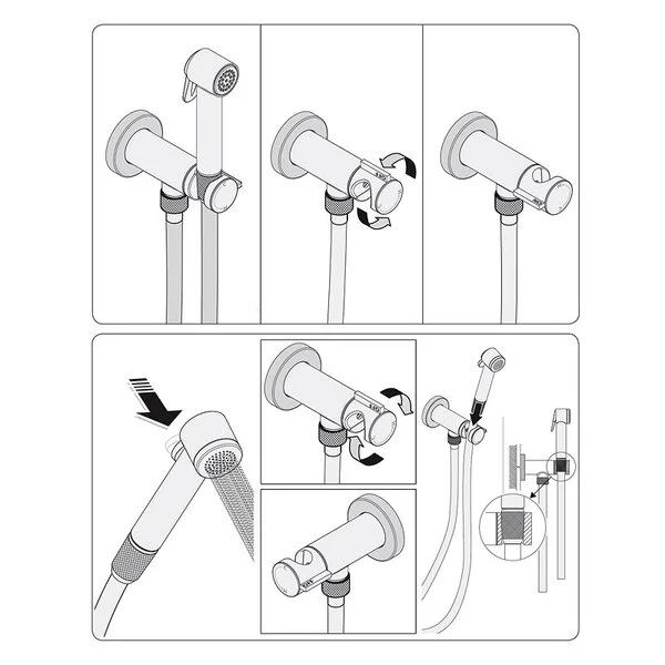 Смеситель с гигиеническим душем Bossini Paloma Brass E34007B.030 хром