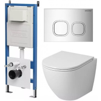 Комплект унитаза с инсталляцией Grossman Cosmo 97.4455S.02.110 с клавишей смыва