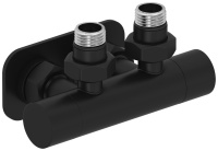 Вентиль Сунержа угловой EU50 (2 х G 1/2" НР х G 3/4" НГ) 31-1416-1234 черный матовый