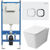 Комплект унитаза с инсталляцией Grossman Galaxy 97.4414S.02.000 с клавишей смыва