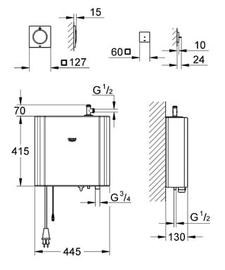 Генератор пара с выходом для пара и датчиком температуры Grohe F-digital Deluxe 36362 000 (36362000)
