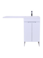 Тумба напольная с правой раковиной под стиральную машину Orange Kandy OPKD-120TUW+RAR белый
