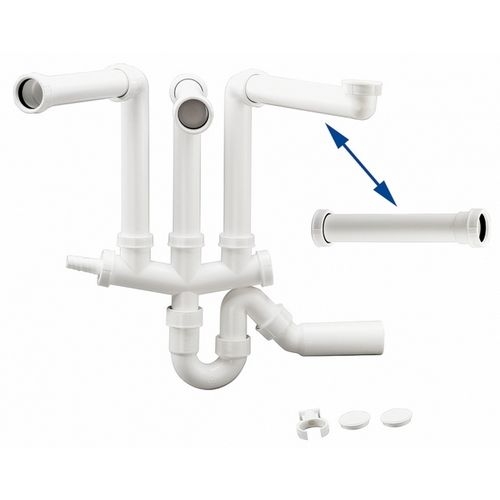 Соединение двух чаш и одной чаши с корзинчатым вентилем Blanco 225089