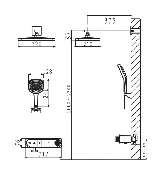 Душевой комплект Arrow ARQ13869CP