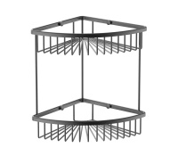 Полка для ванной 2-х ярусная WONZON & WOGHAND, темный графит WW-4128-BGM