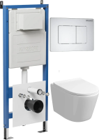 Комплект унитаза с инсталляцией Grossman Classic 97.4477SQ.04.01M с клавишей смыва