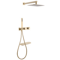 Душевой комплект ABBER Rund AF8750G скрытого монтажа с изливом, термостат, золото матовое